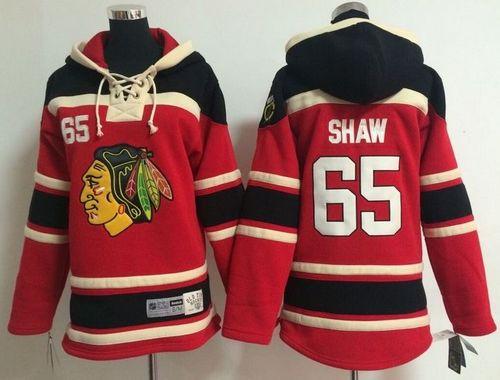 Youth Chicago Blackhawks #65 Andrew Shaw Red Sawyer Hooded Sweatshirt Stitched NHL Jersey