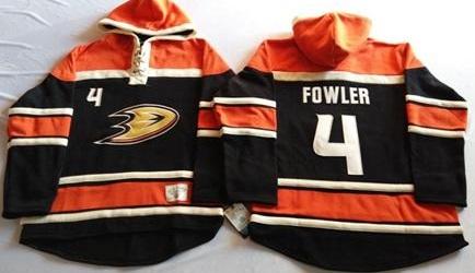Anaheim Ducks 4 Cam Fowler Black Sawyer Hooded Sweatshirt Stitched NHL Jersey