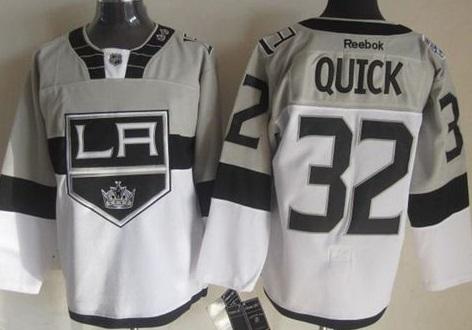Los Angeles Kings #32 Jonathan Quick White Grey 2015 Stadium Series Stitched NHL Jersey