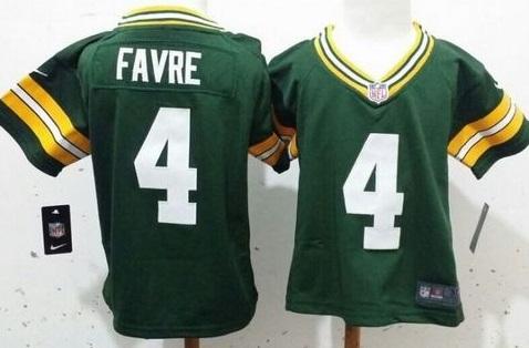 Toddler Nike Green Bay Packers #4 Brett Favre Green Team Color Stitched NFL Elite Jersey