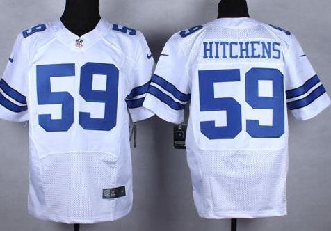 Nike Dallas Cowboys #59 Anthony Hitchens White Men's Stitched NFL Elite Jersey