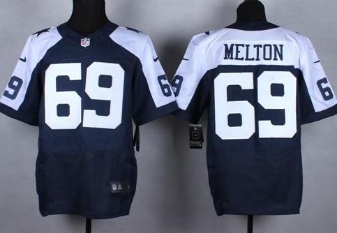 Nike Dallas Cowboys #69 Henry Melton Navy Blue Thanksgiving Throwback Men's Stitched NFL Elite Jersey