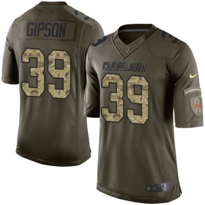 Nike Cleveland Browns #39 Tashaun Gipson Green Men's Stitched NFL Limited Salute To Service Jersey