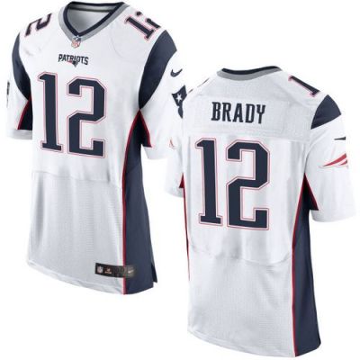 Nike New England Patriots #12 Tom Brady White Men's Stitched NFL New Elite Jersey