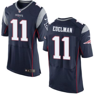 Nike New England Patriots #11 Julian Edelman Navy Blue Team Color Men's Stitched NFL New Elite Jersey