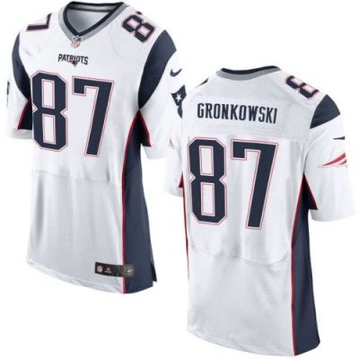Nike New England Patriots #87 Rob Gronkowski White Men's Stitched NFL New Elite Jersey