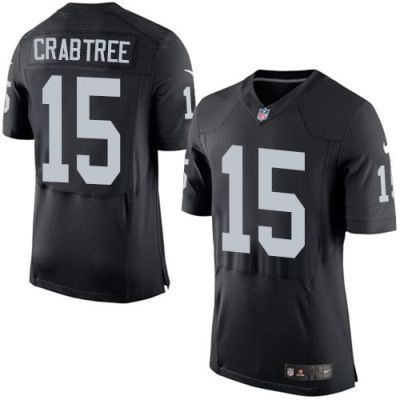 Nike Oakland Raiders #15 Michael Crabtree Black Team Color Men's Stitched NFL New Elite Jersey