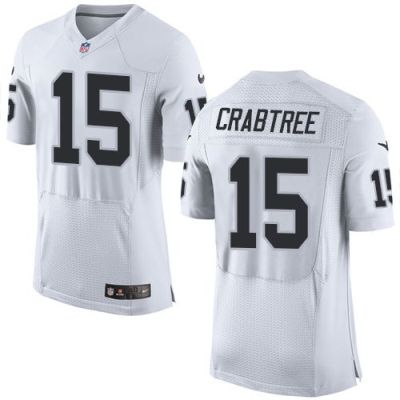 Nike Oakland Raiders #15 Michael Crabtree White Men's Stitched NFL New Elite Jersey