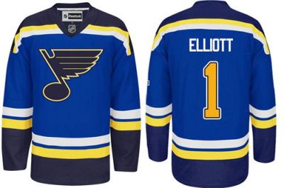 St.Louis Blues #1 Brian Elliott Light Blue Home Stitched NHL Jersey