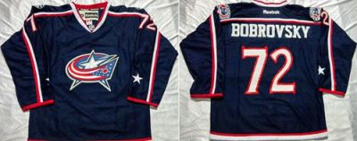 Columbus Blue Jackets #72 Sergei Bobrovsky Navy Blue Home Stitched NHL Jersey