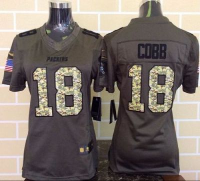 Women Nike Packers #18 Randall Cobb Green Stitched NFL Limited Salute To Service Jersey