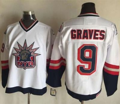 New York Rangers #9 Adam Graves White CCM Statue Of Liberty Stitched NHL Jersey