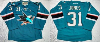 San Jose Sharks #31 Martin Jones Teal Home Stitched NHL Jersey