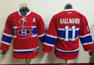 Youth Montreal Canadiens #11 Brendan Gallagher Red Stitched NHL Jersey
