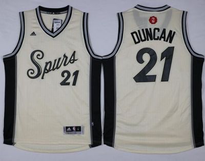 San Antonio Spurs #21 Tim Duncan Cream 2015-2016 Christmas Day Stitched NBA Jersey