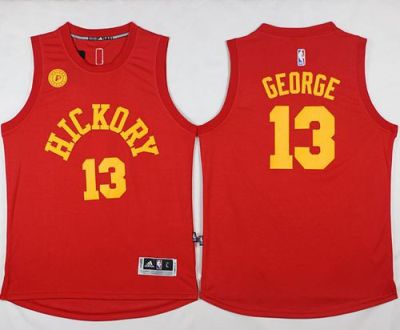 Indiana Pacers #13 Paul George Red Hickory Stitched NBA Jersey