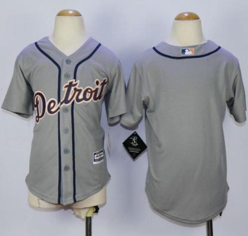 Youth Detroit Tigers Blank Grey Cool Base Stitched MLB Jersey