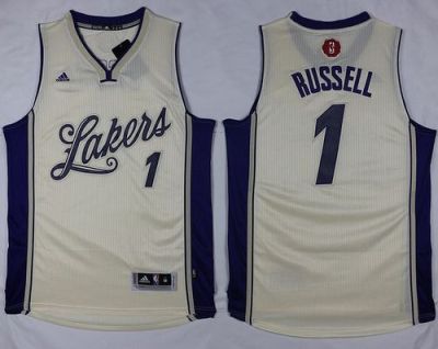 Los Angeles Lakers #1 D'Angelo Russell White 2015-2016 Christmas Day Stitched NBA Jersey
