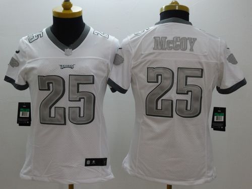 Women's Nike Philadelphia Eagles #25 LeSean McCoy White Stitched NFL Limited Platinum Jersey