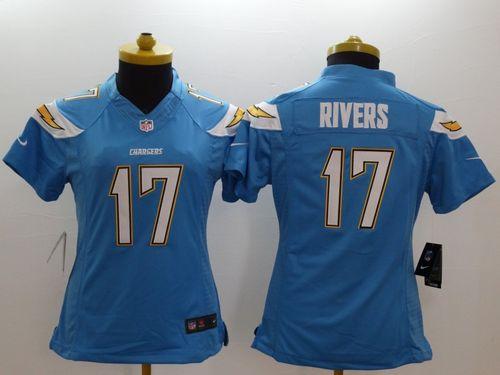 Women's Nike San Diego Chargers #17 Philip Rivers Electric Blue Alternate Stitched NFL Limited Jersey