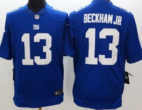 Nike New York Giants #13 Odell Beckham Jr Royal Blue Team Color Men's Stitched NFL Limited Jersey