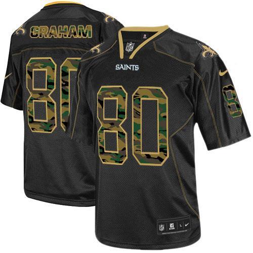 Nike New Orleans Saints 80 Jimmy Graham Black Men's Stitched NFL Elite Camo Fashion Jersey