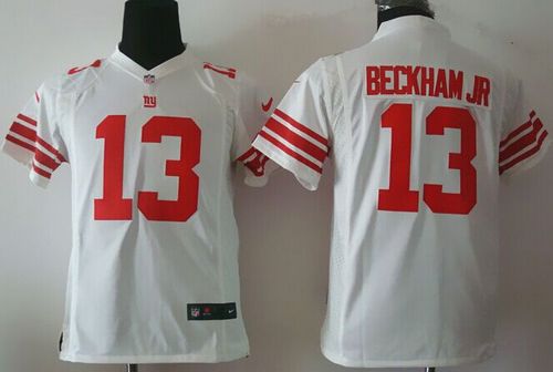 Youth Nike New York Giants #13 Odell Beckham Jr White Stitched NFL Jersey