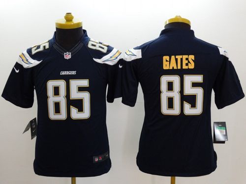 Youth Nike San Diego Chargers #85 Antonio Gates Navy Blue Team Color Stitched NFL Jersey