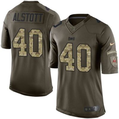 Nike Tampa Bay Buccaneers #40 Mike Alstott Green Men's Stitched NFL Limited Salute To Service Jersey