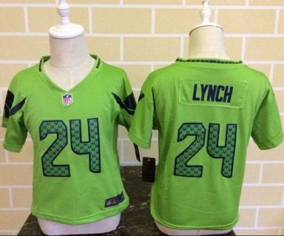 Toddler Nike Seattle Seahawks #24 Marshawn Lynch Green Alternate Stitched NFL Elite Jersey