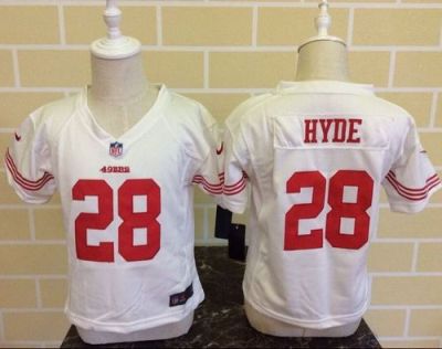Toddler Nike San Francisco 49ers #28 Carlos Hyde White Stitched NFL Elite Jersey