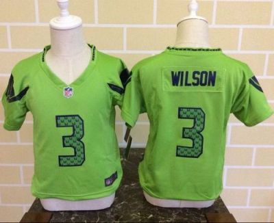 Toddler Nike Seahawks #3 Russell Wilson Green Alternate Stitched NFL Elite Jersey