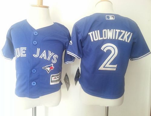 Toddler Toronto Blue Jays #2 Troy Tulowitzki Blue Cool Base Stitched MLB Jersey