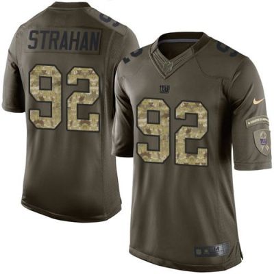 New York Giants #92 Michael Strahan Green Men's Stitched NFL Limited Salute To Service Jersey