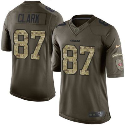 San Francisco 49ers #87 Dwight Clark Green Men's Stitched NFL Limited Salute To Service Jersey
