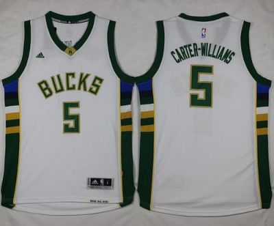Milwaukee Bucks #5 Michael Carter-Williams White Stitched NBA Jersey