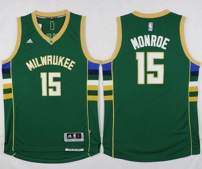 Milwaukee Bucks #15 Greg Monroe Green Stitched NBA Jersey