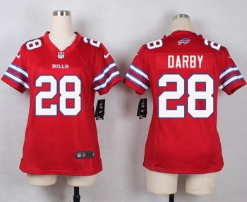 Women Nike Bills #28 Ronald Darby Red Stitched NFL Limited Rush Jersey