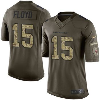 Youth Nike Cardinals #15 Michael Floyd Green Stitched NFL Limited Salute To Service Jersey