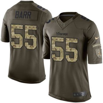 Youth Nike Vikings #55 Anthony Barr Green Stitched NFL Limited Salute To Service Jersey