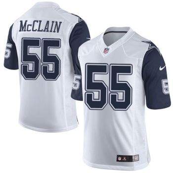 Nike Dallas Cowboys #55 Rolando McClain White Men's Stitched NFL Rush Jersey