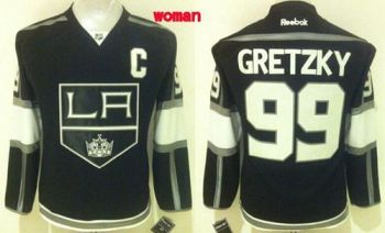 Women Los Angeles Kings #99 Wayne Gretzky Black Home Stitched NHL Jersey