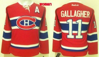 Women Montreal Canadiens #11 Brendan Gallagher Red Home Stitched NHL Jersey