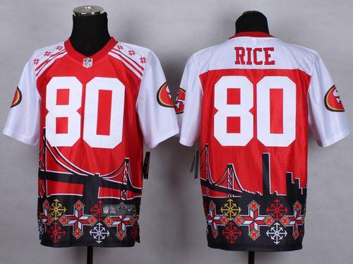 Nike San Francisco 49ers #80 Jerry Rice Red Men's Stitched NFL Elite Noble Fashion Jersey