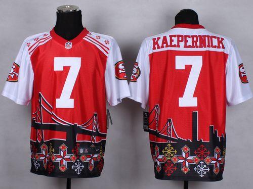 Nike San Francisco 49ers #7 Colin Kaepernick Red Men's Stitched NFL Elite Noble Fashion Jersey