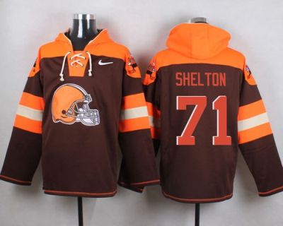 Nike Cleverland Browns #71 Danny Shelton Brown Player Pullover NFL Hoodie