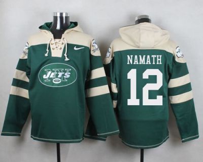 Nike New York Jets #12 Joe Namath Green Player Pullover NFL Hoodie