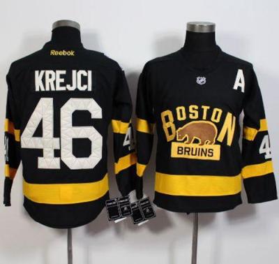 Boston Bruins #46 David Krejci Black 2016 Winter Classic Stitched NHL Jersey