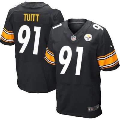Nike Pittsburgh Steelers #91 Stephon Tuitt Black Team Color Men's Stitched NFL Elite Jersey