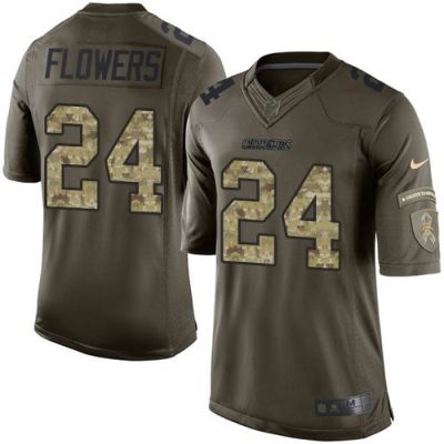 Nike San Diego Chargers #24 Brandon Flowers Green Men's Stitched NFL Limited Salute To Service Jersey